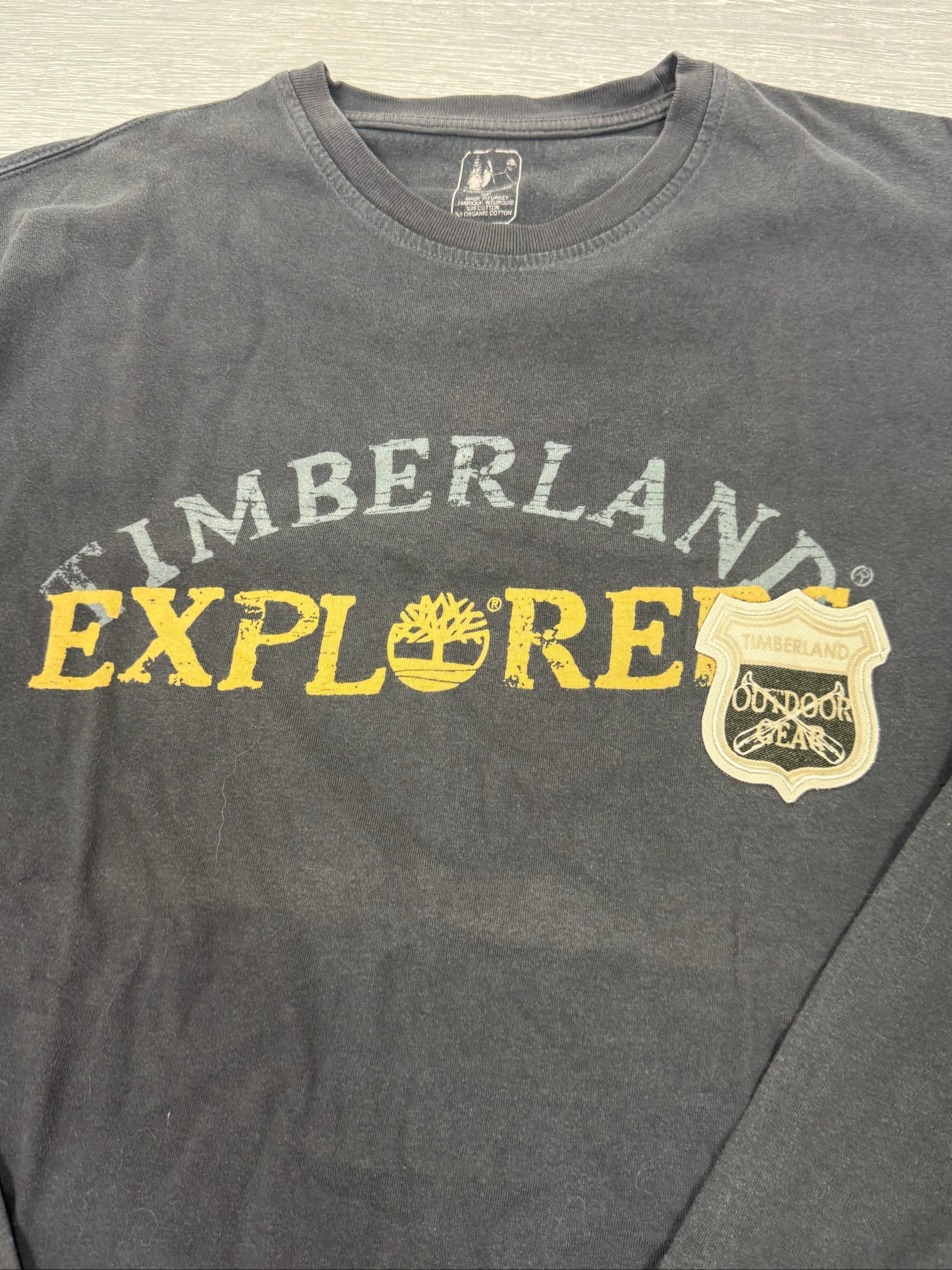 Timberland Explore T-shirt Lange Mouwen Zwart Logo Outdoor Heren S Vintage Streetwear Katoen – photo 4
